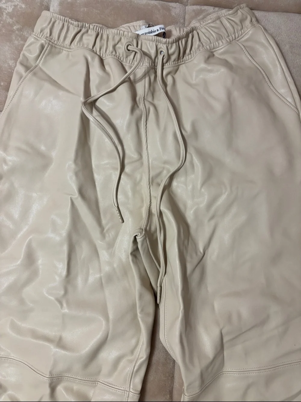 Abercrombie & Fitch Cream Drawstring Jogger Pants - Picture 2 of 5